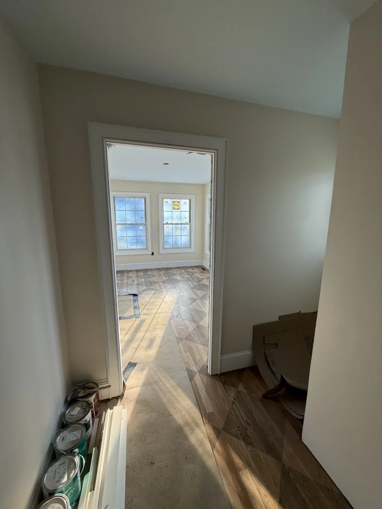 Interior hallway with custom door casing and trim installation in Bristol, VA