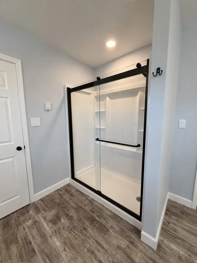 Completed bathroom remodel with walk-in shower in Jonesborough, TN