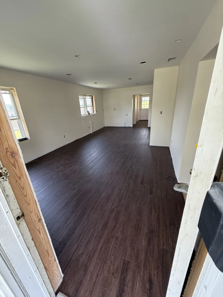 Completed luxury vinyl plank flooring installation in Johnson City, TN