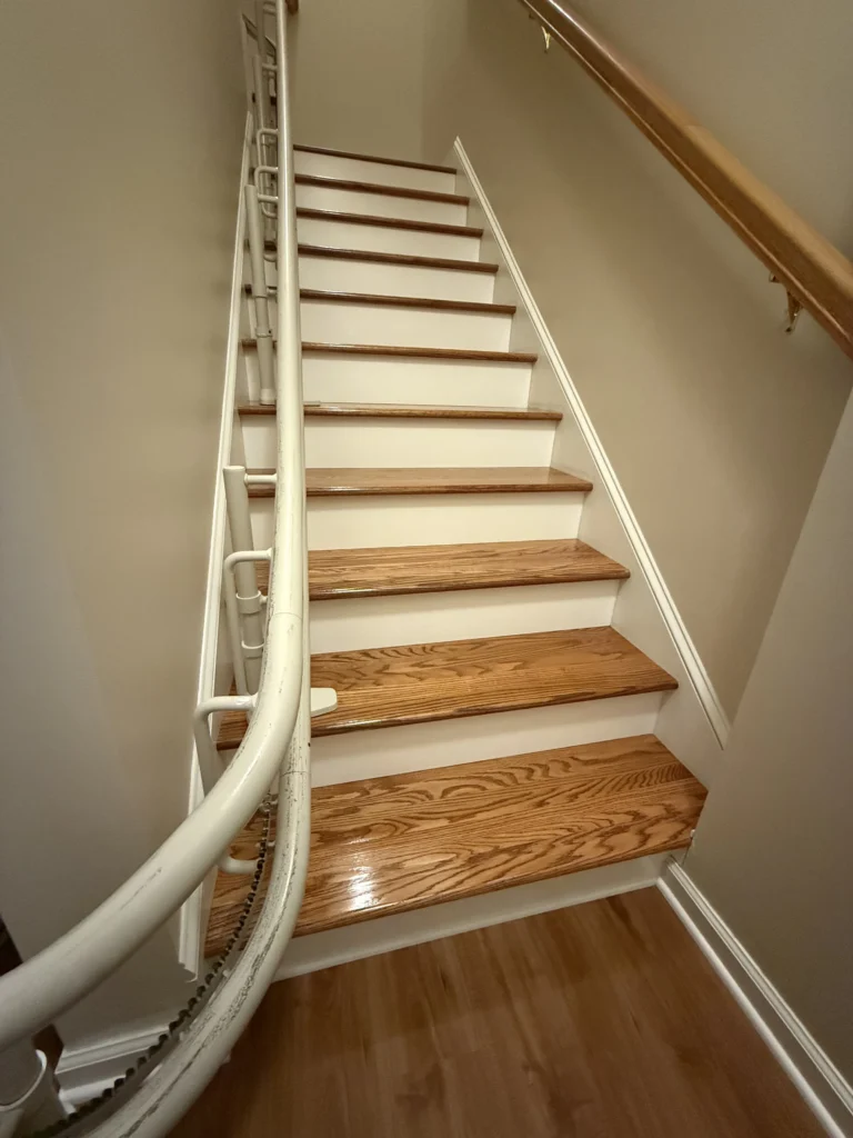 Finished staircase flooring remodel in Kingsport, TN