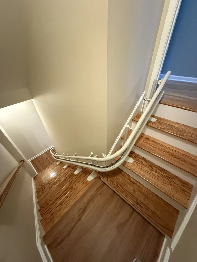 Hardwood stair treads and updated landing in Kingsport, TN