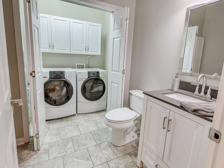 Laundry room remodel with bathroom added